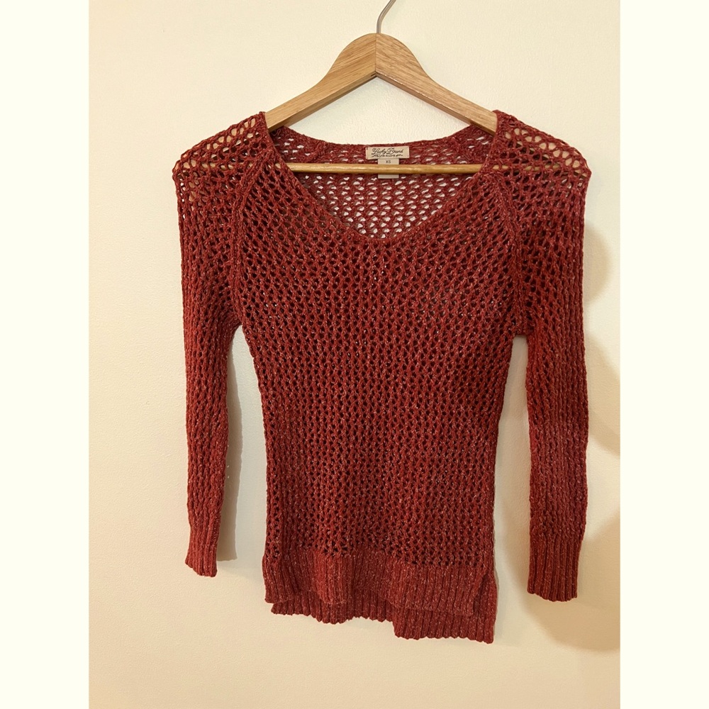 Buckle | Womens Open Knit Sweater | XSmall (XS) | Red / Ruby Red Color |